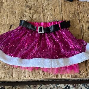 Icing Pink Sequin Skirt with Black Belt